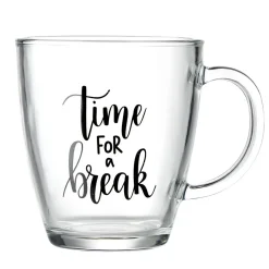 Gifi Mug en verre transparent motif wording 300ml H10,5cm Best