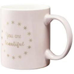 Gifi Mug inscription You are beautiful rose doré
