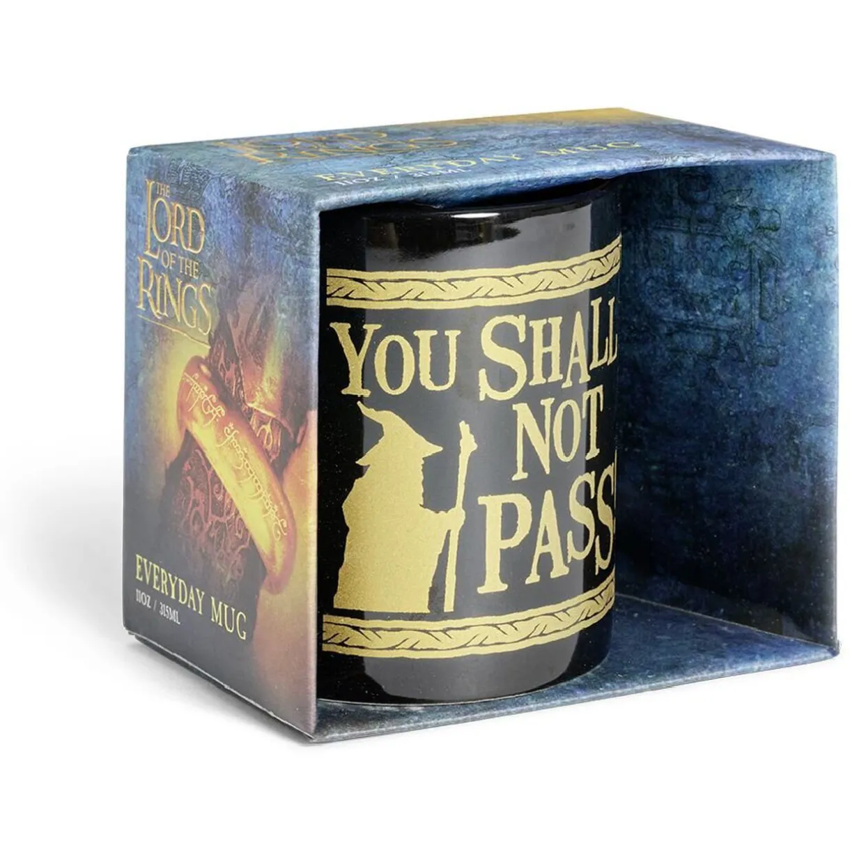 Gifi Mug Le Seigneur des Anneaux Vous ne passerez pas noir et doré 315ml
