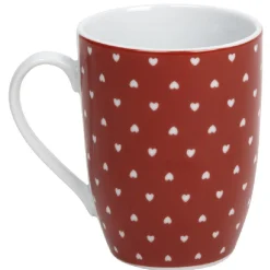 Gifi Mug rouge design coeurs blancs Online