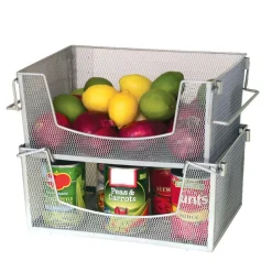 Gifi Panier superposable gris argenté