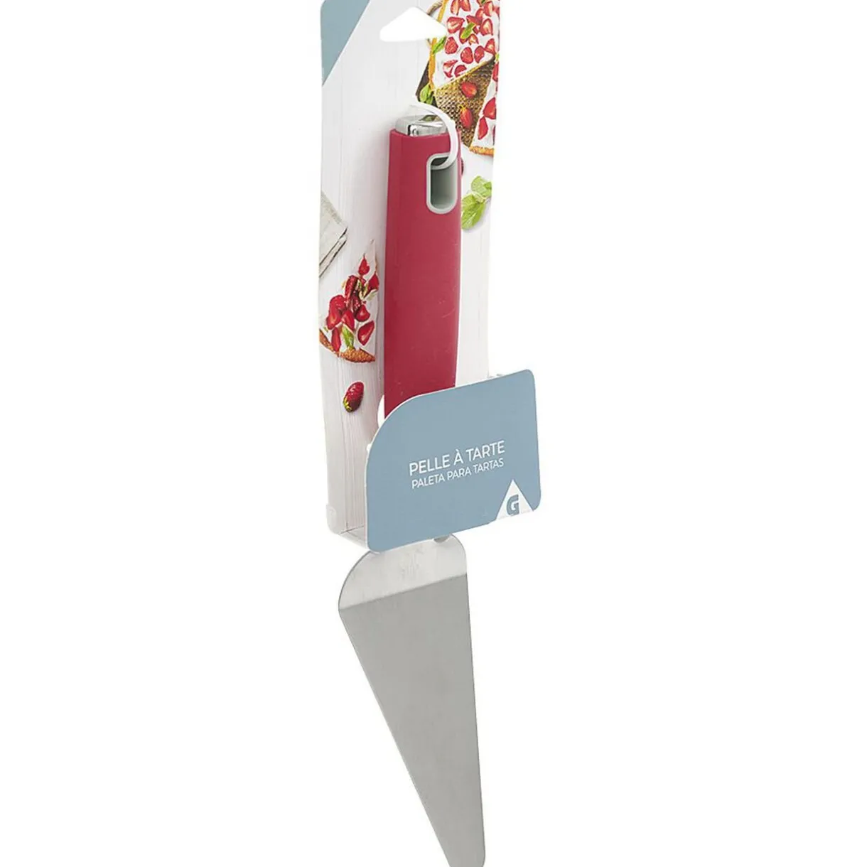 Gifi Pelle à tarte inox manche polypropylène rouge New
