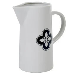 Gifi Pichet blanc avec motif fleur gris Dolce Vita