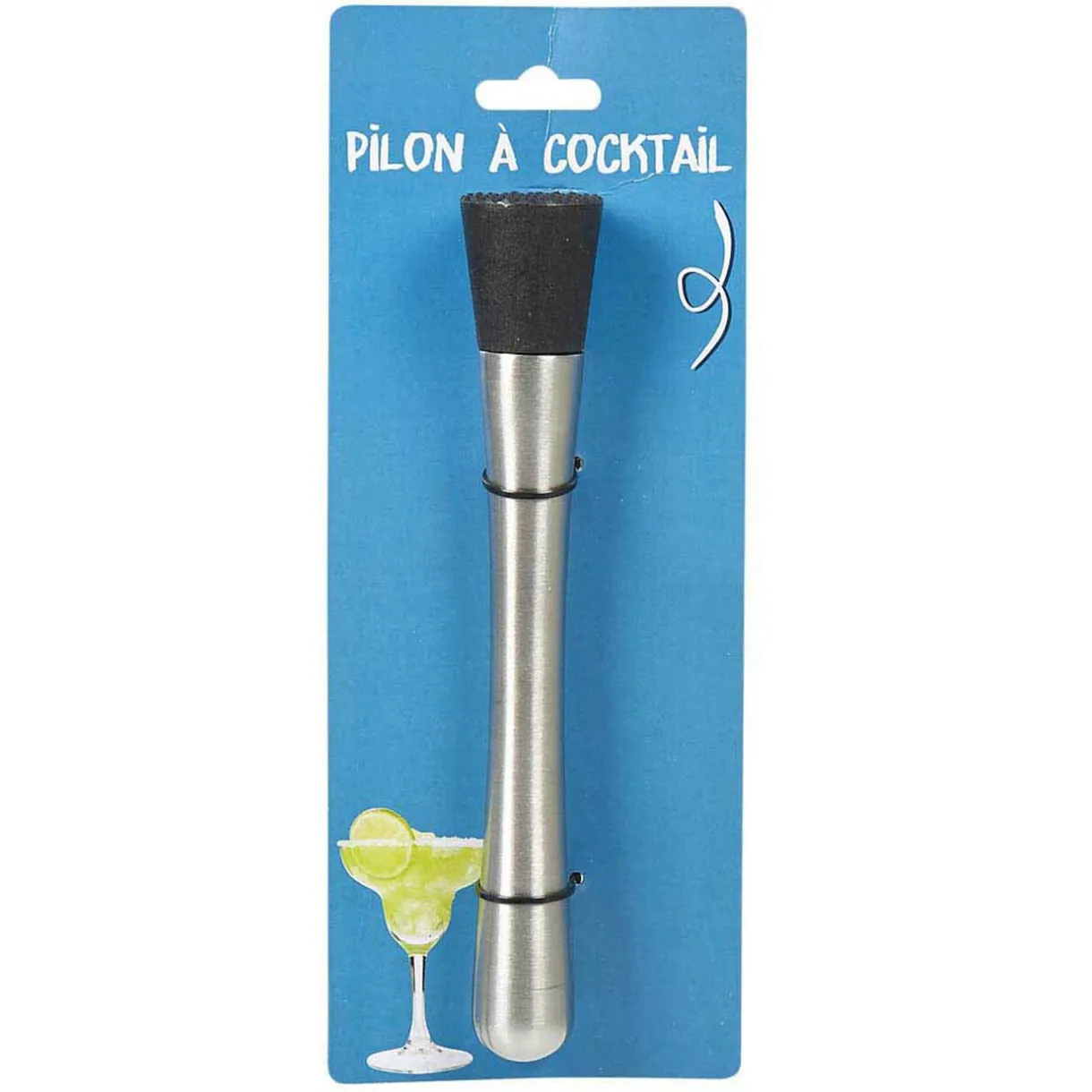 Gifi Pilon à cocktail denté inox gris et noir Clearance