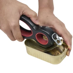 Gifi Pince multifonction 6en1 ouvre bouteille et bocal noir et rouge Outlet