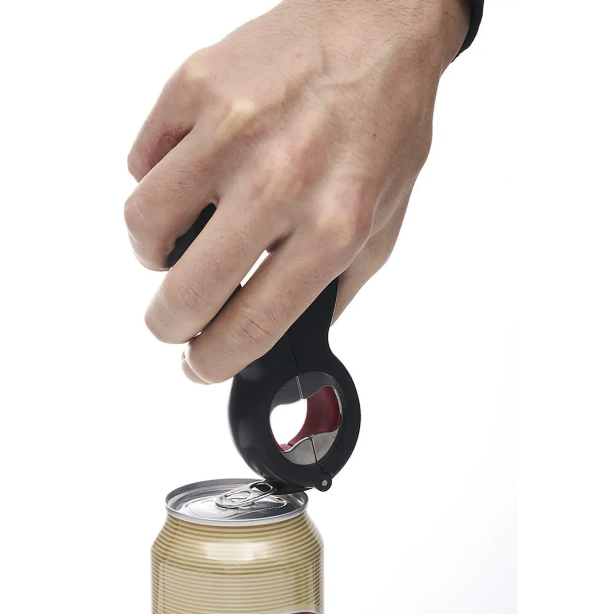 Gifi Pince multifonction 6en1 ouvre bouteille et bocal noir et rouge Outlet