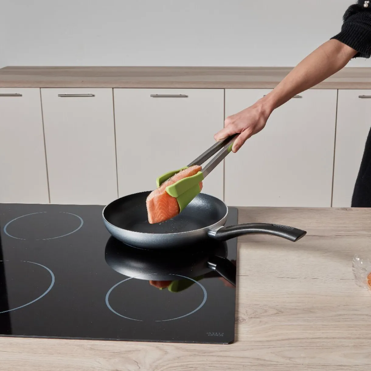 Gifi Pince spatule 2 en 1 inox silicone vert Best