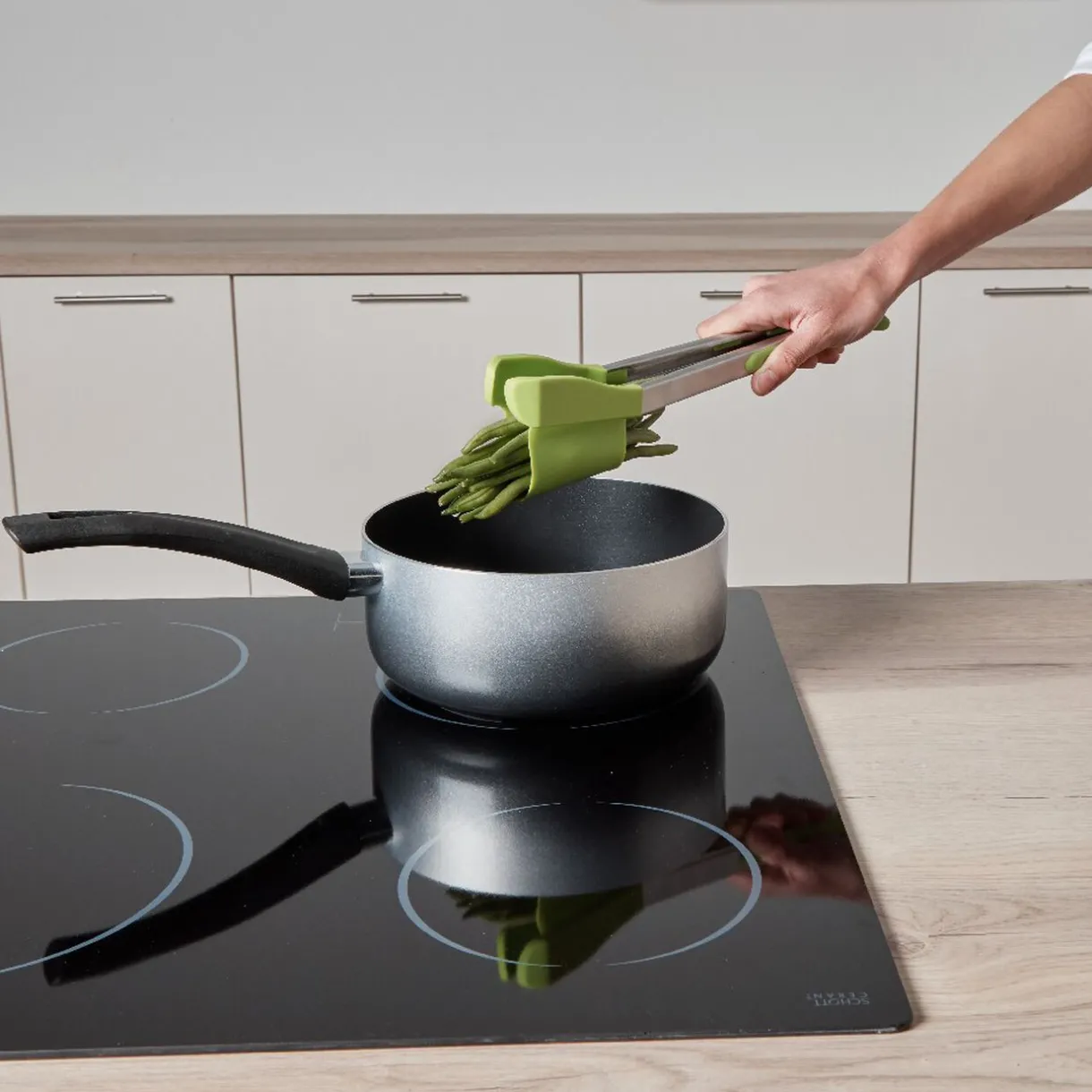 Gifi Pince spatule 2 en 1 inox silicone vert Best