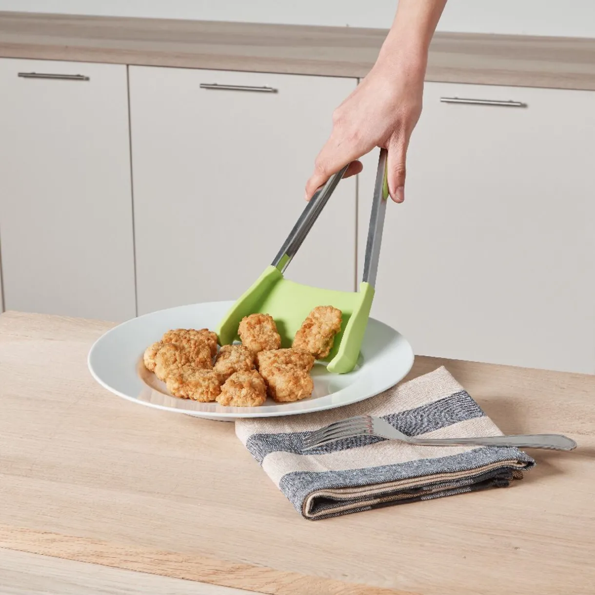 Gifi Pince spatule 2 en 1 inox silicone vert Best
