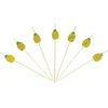 Gifi Pique pour apéritif décor pastéque, ananas, cactus ou flamand rose en bambou x30