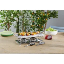 Gifi Plancha pierre à cuire marbre avec plateau métal Discount