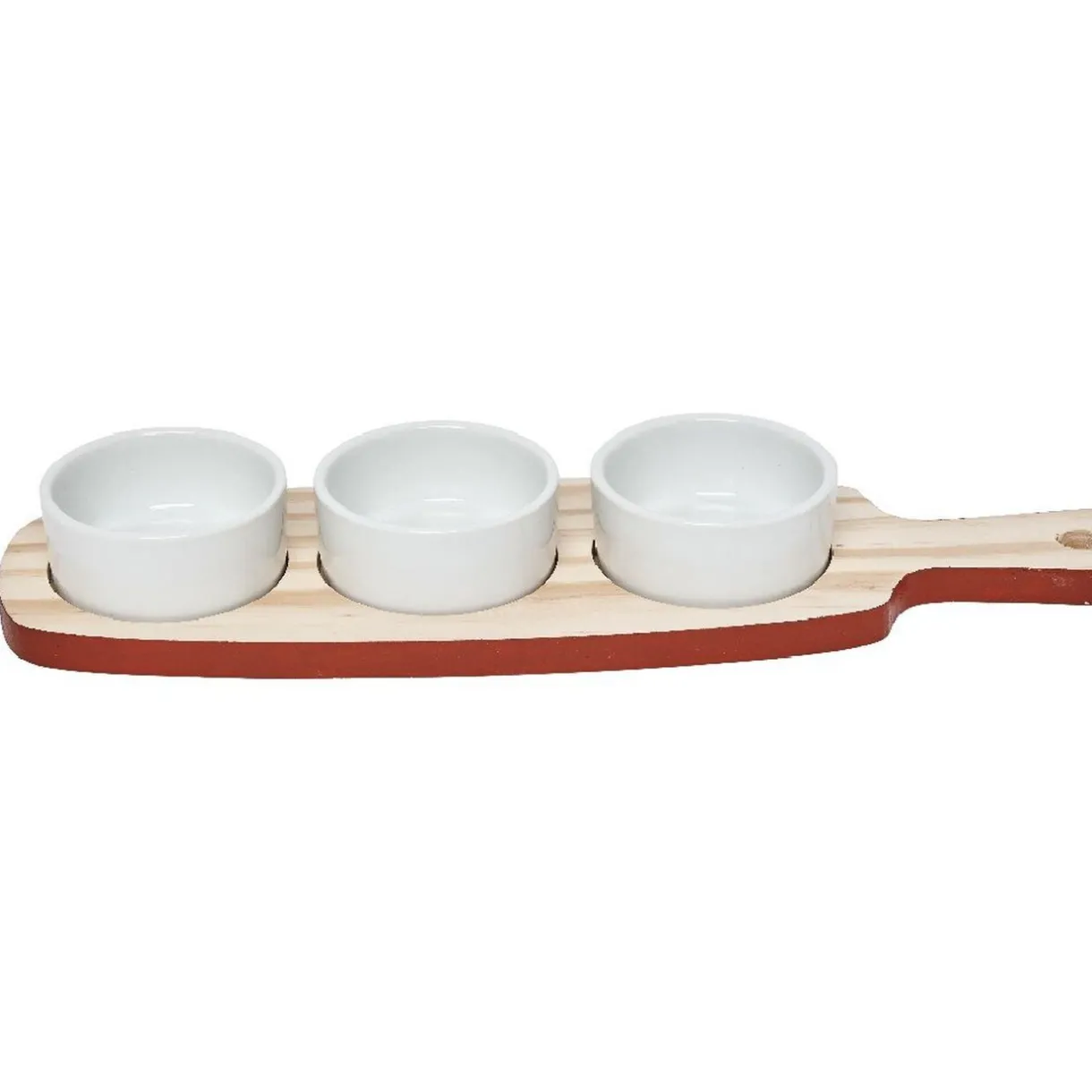 Gifi Planche à apéritifs 3 coupelles blanc naturel Outlet