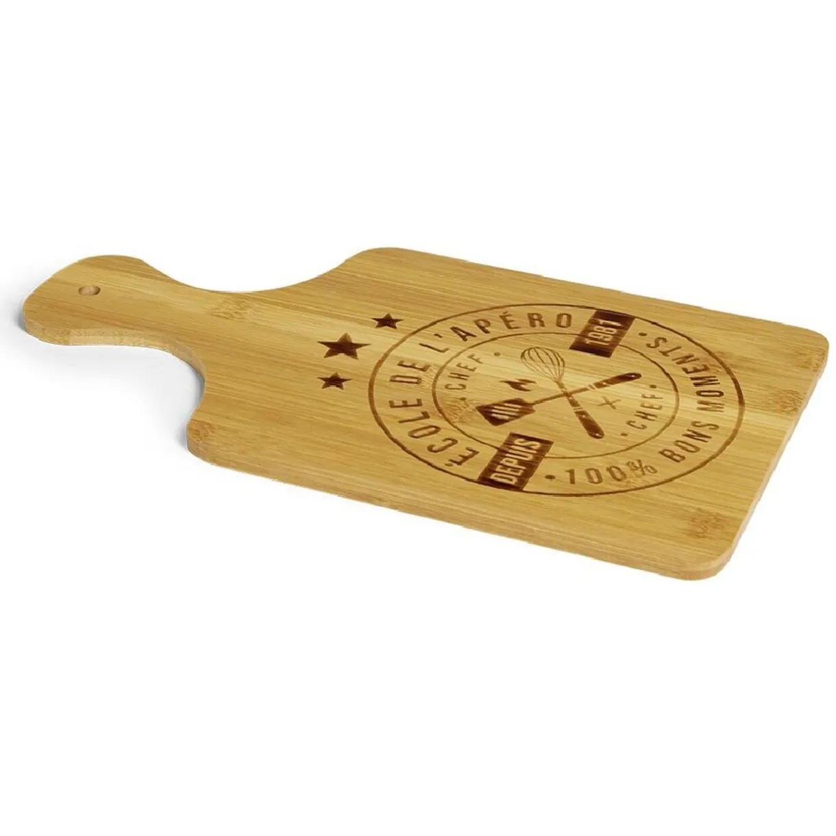Gifi Planche à découper bambou École de l'apéro 33x18,5cm