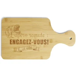 Gifi Planche à découper bambou Engagez-vous ! 33x18,5cm