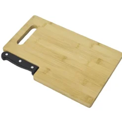 Gifi Planche à découper en bambou avec couteau Discount
