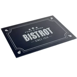 Gifi Planche à découper en verre design Bistrot noir blanc Outlet