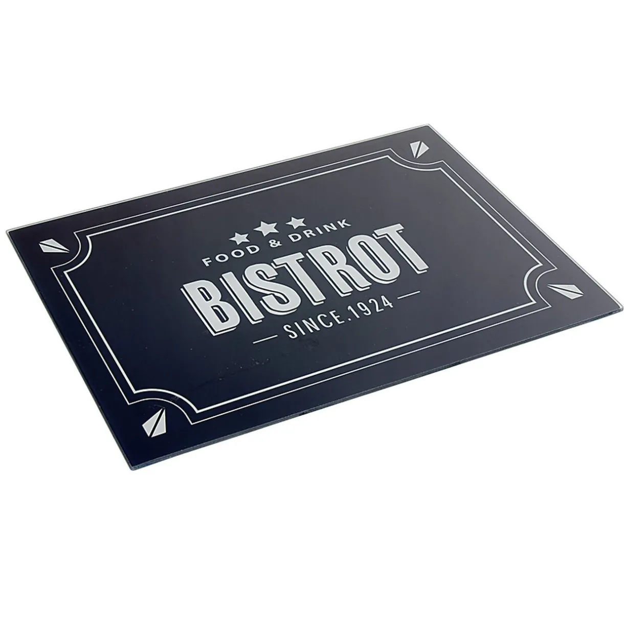 Gifi Planche à découper en verre design Bistrot noir blanc Outlet
