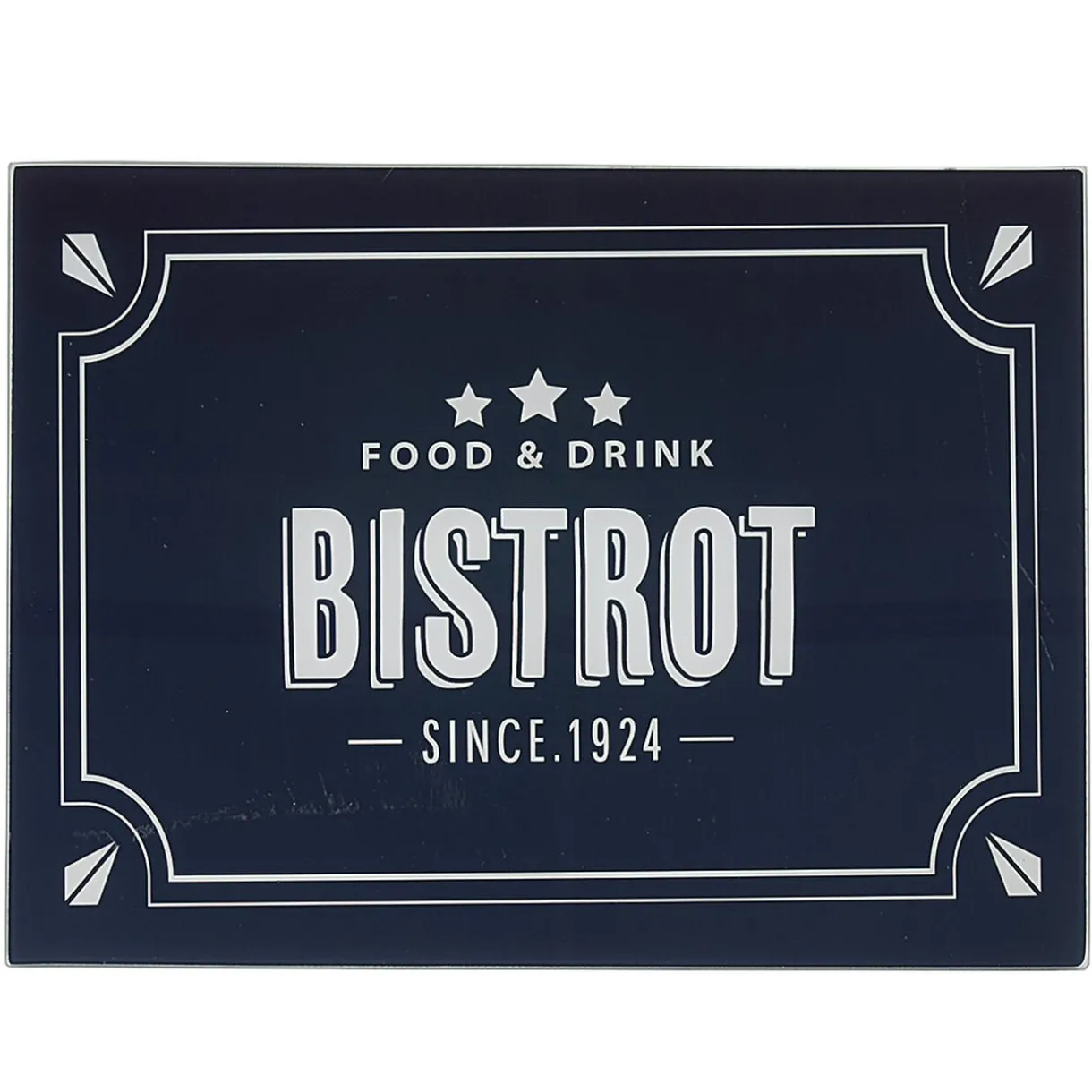 Gifi Planche à découper en verre design Bistrot noir blanc Outlet