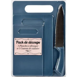 Gifi Planche à découper X 3 et couteau du chef inox New