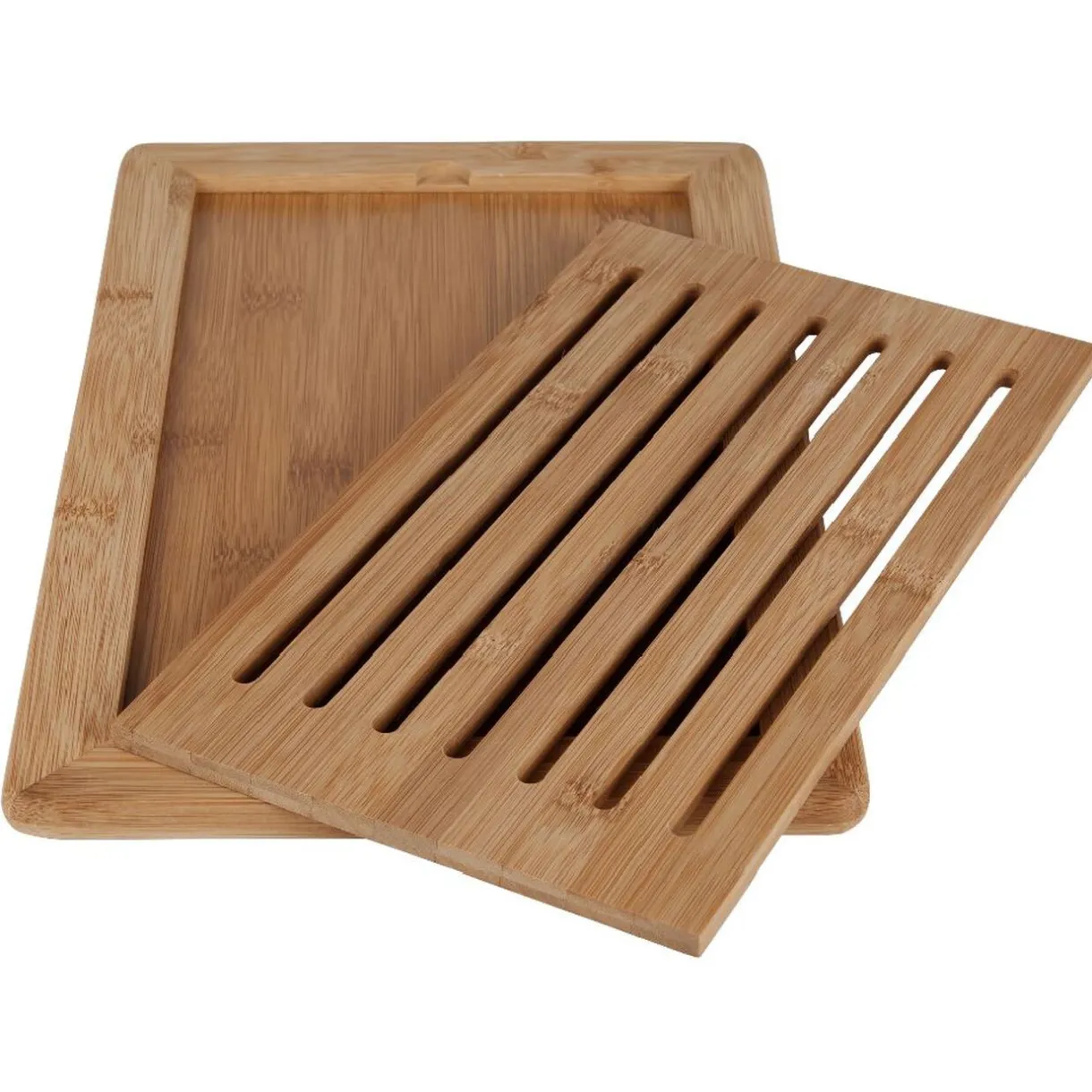 Gifi Planche à pain en bambou avec récupérateur de miettes 38x34x H1,5cm Best