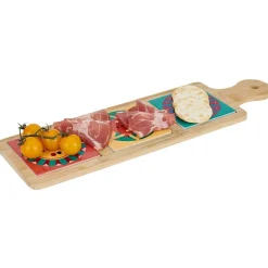 Gifi Planche de présentation apéritif bambou carreaux céramique 46,5x13x1cm Outlet