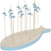 Gifi Planche support à pics apéritifs en bois forme poisson