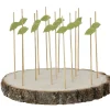 Gifi Planche support à pics apéritifs ronde en bois déco feuille Clearance
