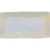 Gifi Plat à cake blanc contour grains de riz jaunes