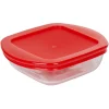 Gifi Plat à four carré en verre couvercle plastique Best