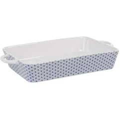 Gifi Plat à four design géométrique bleu et blanc New