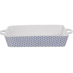 Gifi Plat à four design géométrique bleu et blanc New