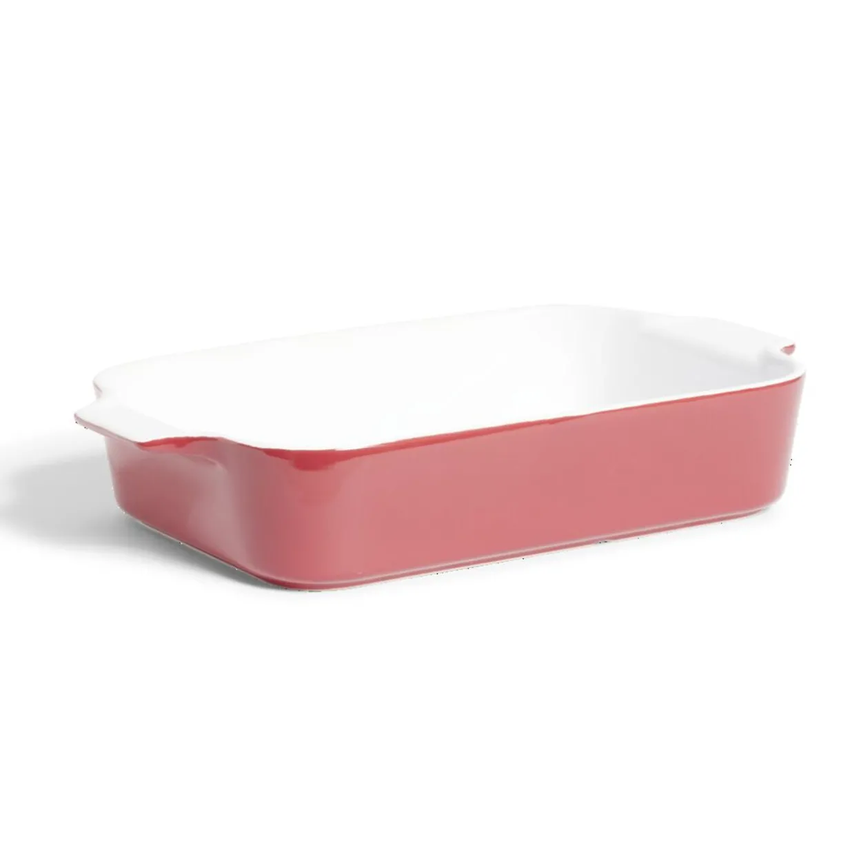 Gifi Plat à four en grès blanc et rouge 35,7x20xH6,7cm Best