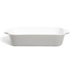 Gifi Plat à four en grès blanc et gris foncé 31x17xH6,2cm Hot