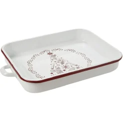 Gifi Plat à four émaillé Noël blanc et rouge Sale