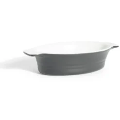Gifi Plat à four ovale en céramique noir 13,5x17xH5cm Sale