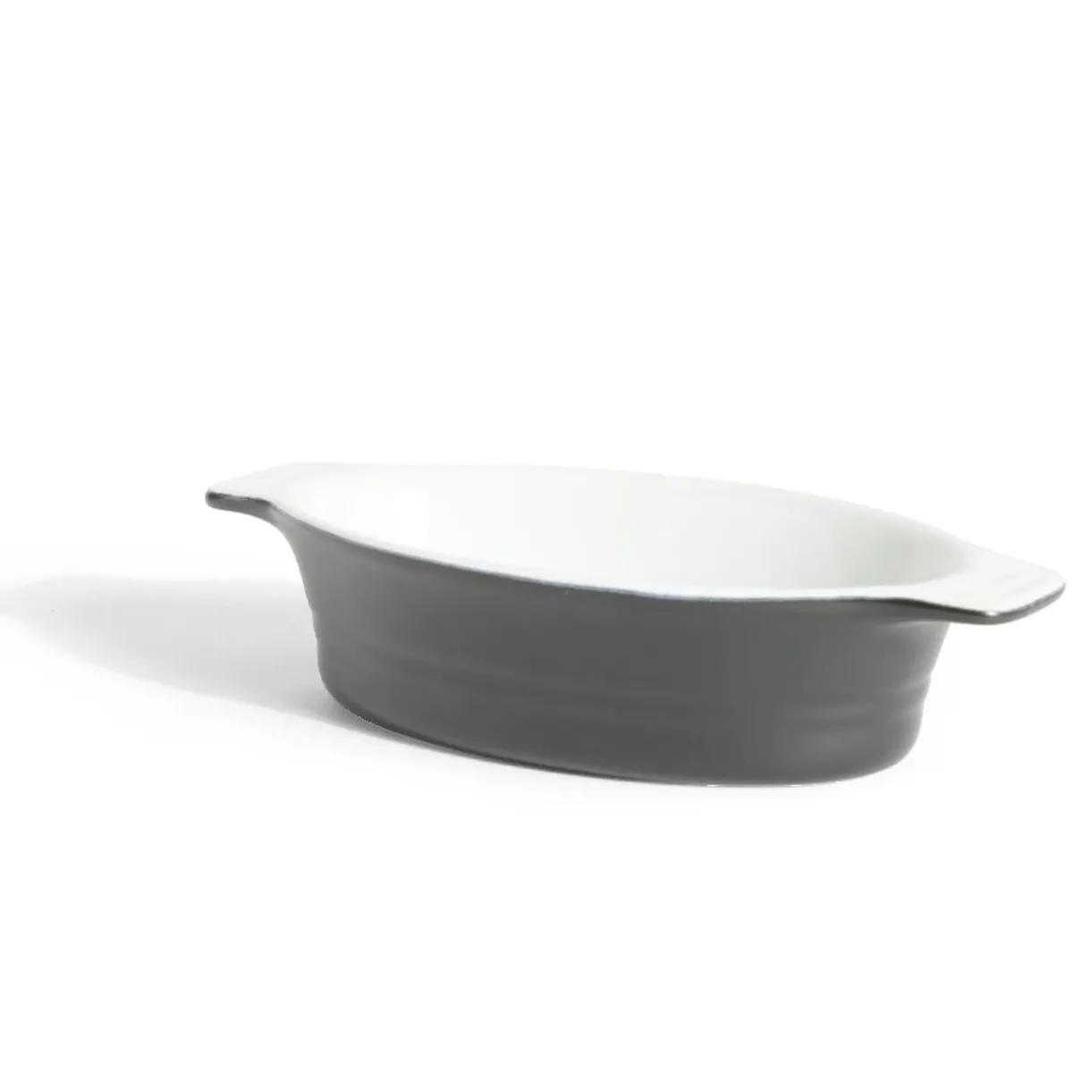 Gifi Plat à four ovale en céramique noir 13,5x17xH5cm Sale