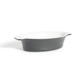 Gifi Plat à four ovale en céramique noir 13,5x17xH5cm Sale