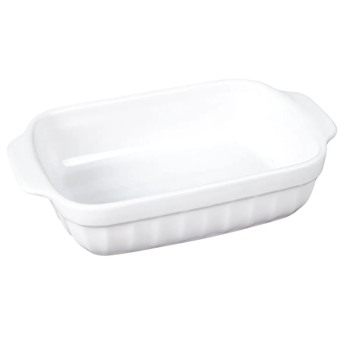 Gifi Plat à four rectangulaire en céramique blanc 22x13,5xH.5 cm Clearance