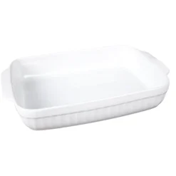 Gifi Plat à four rectangulaire en céramique blanc 36x24,2xH.6,2 cm Discount