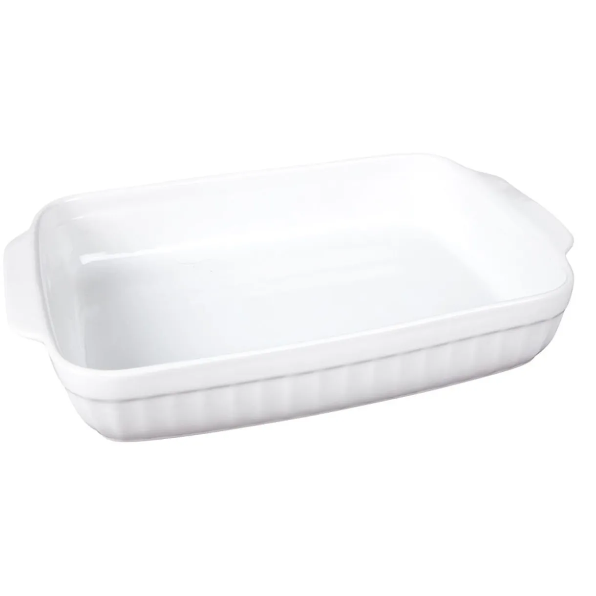 Gifi Plat à four rectangulaire en céramique blanc 36x24,2xH.6,2 cm Discount