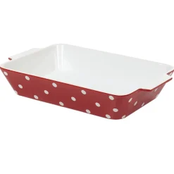 Gifi Plat à four rectangulaire rouge à pois blancs Outlet