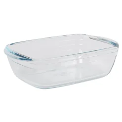Gifi Plat à four rectangulaire en verre couvercle plastique Hot