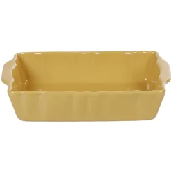Gifi Plat à four rectangulaire jaune moutarde en grès Hot