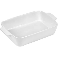 Gifi Plat à four rectangulaire avec poignées gris et blanc Discount