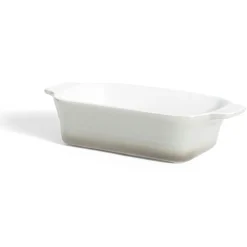 Gifi Plat à four rectangulaire en céramique gris 21,5x11xH5cm Discount