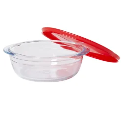 Gifi Plat à four rond en verre couvercle plastique Outlet