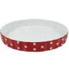 Gifi Plat à four rond rouge à pois blancs Hot