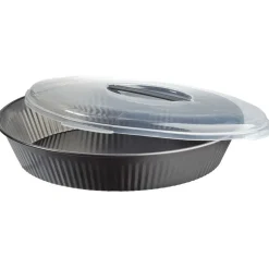 Gifi Plat à gâteau transportable forme rond gris New