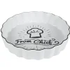 Gifi Plat à tarte blanc motif toque noire "From Chief" Hot