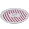 Gifi Plat à tarte céramique blanc rayure rouge